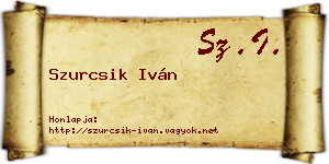 Szurcsik Iván névjegykártya