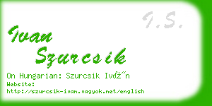 ivan szurcsik business card